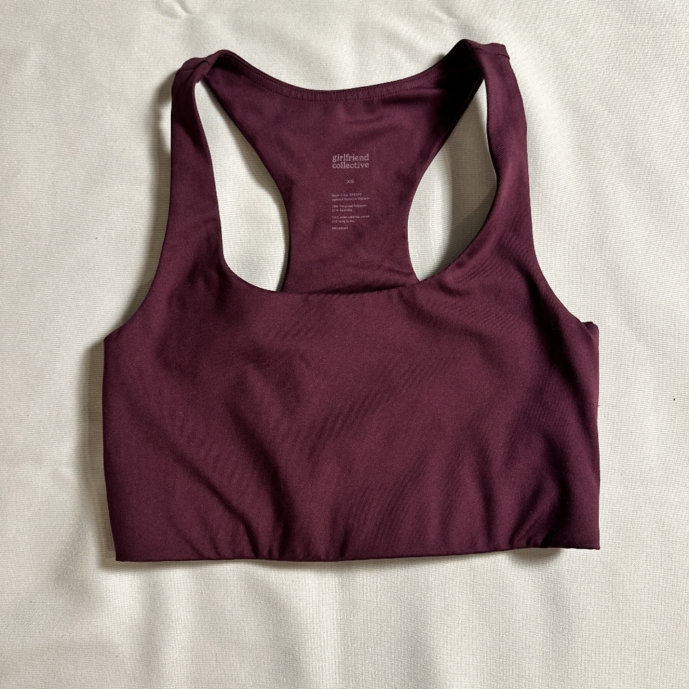 Girlfriend Collective XS - Plum Paloma Racerback Sports (or Everyday!) Bra